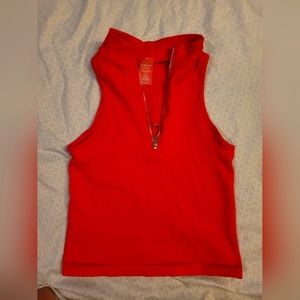 One size red cropped top